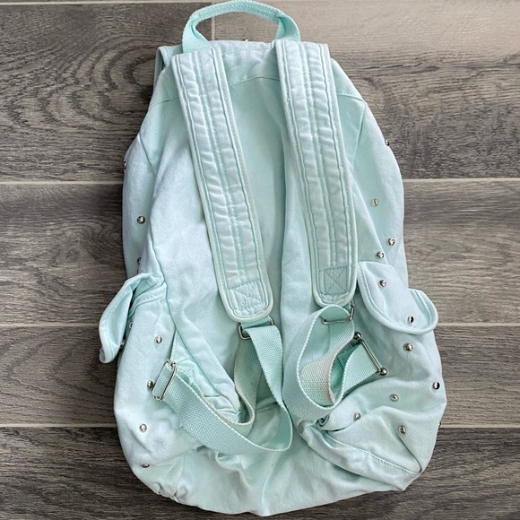 Victoria’s Secret PINK Mint Green/Blue Studded Backpack - Picture 7 of 8